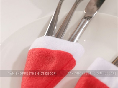 Set 02 Nón Noel vải mini Decor bàn tiệc ĐK 6cm NON-X-09